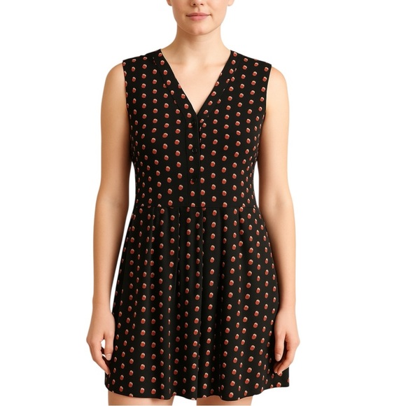 Tommy Hilfiger Dress Size 12 Sleeveless Polka Dot Black Red and White - Picture 1 of 15
